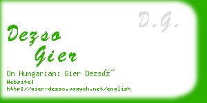 dezso gier business card